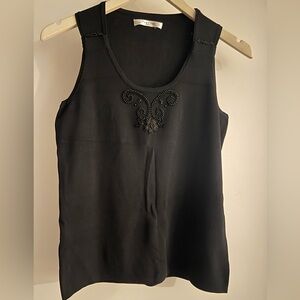 Vertigo Paris Black Embellished Tank Top size S